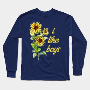 I Like Boys (Flowers) Long Sleeve T-Shirt